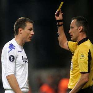 Matt Messias shows Yellow Card