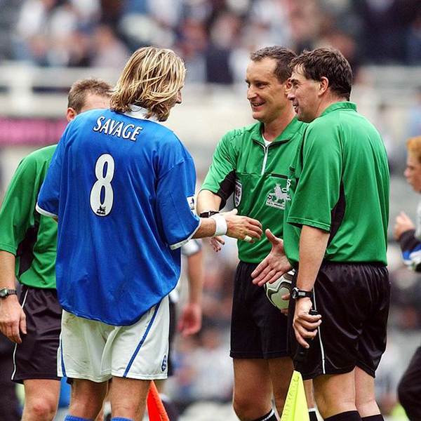 Robbie Savage handshake Matt Messias
